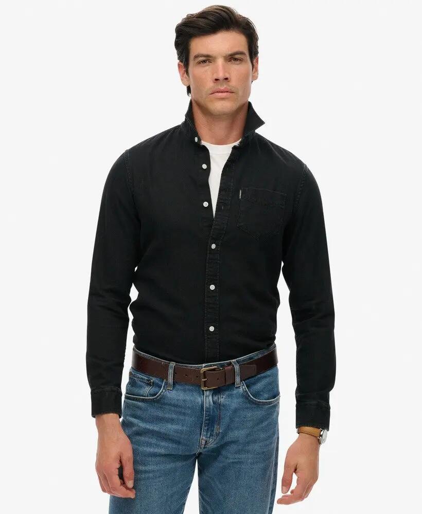 superdry Camicia Denim Essential manica lunga in cotone biologico 2/6