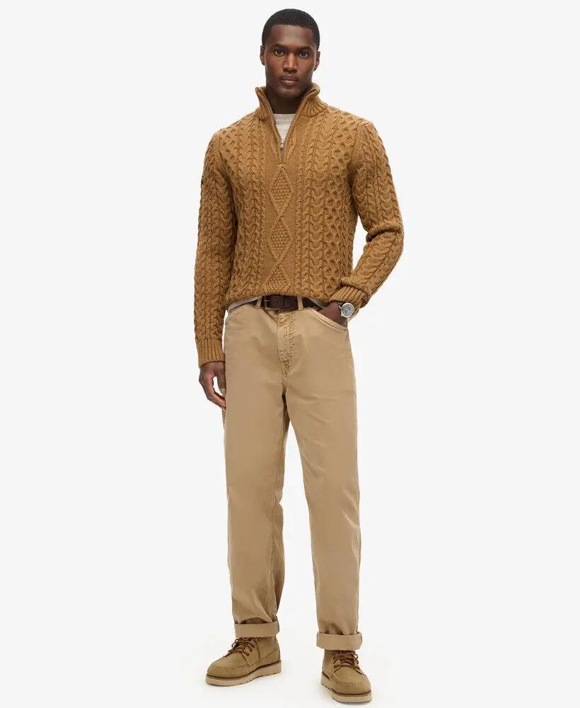 superdry Camisola Vintage Jacob em ponto trança com meio fecho 2/6