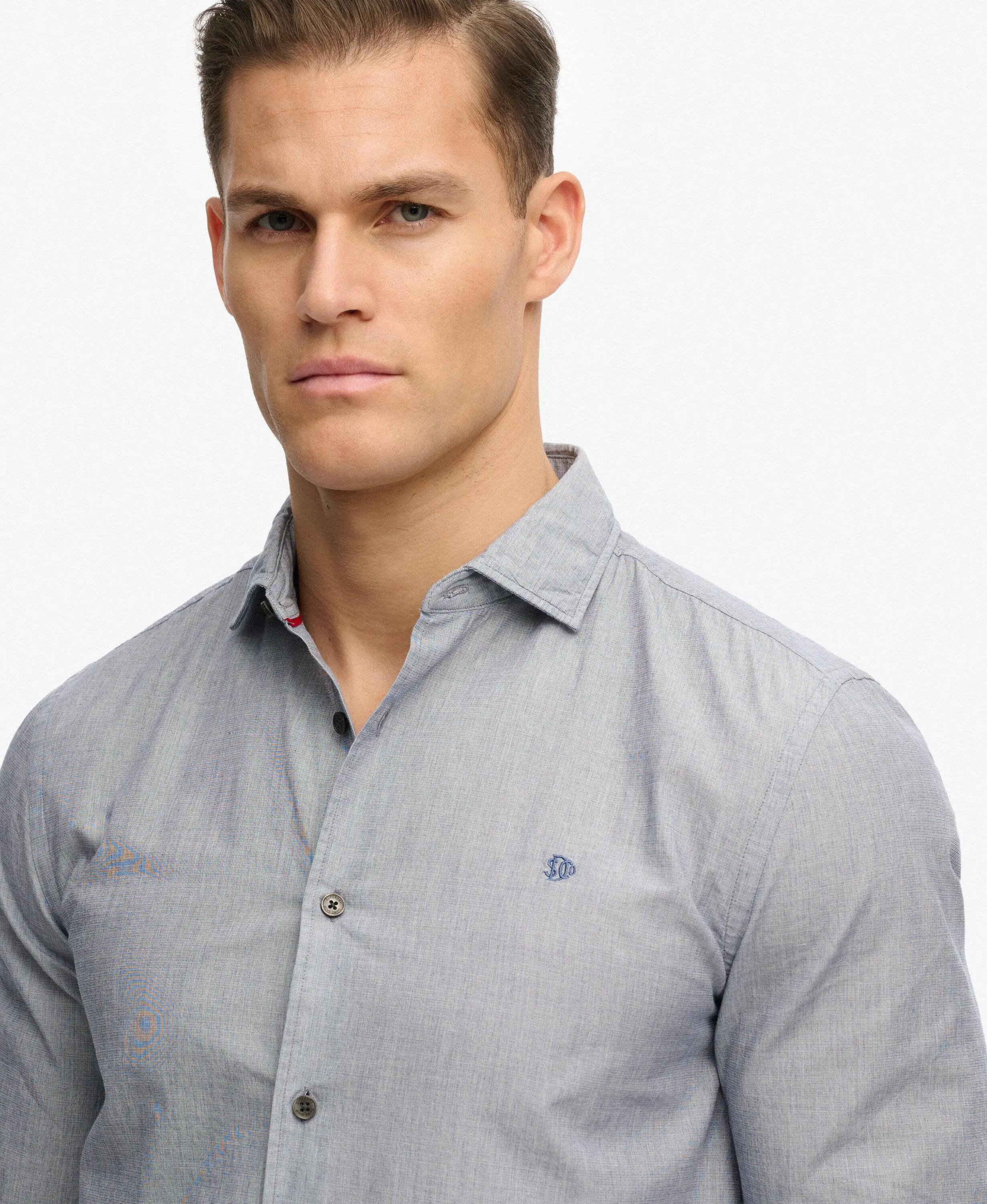 superdry Camicia Cut Away Poplin manica lunga in cotone biologico 4/5
