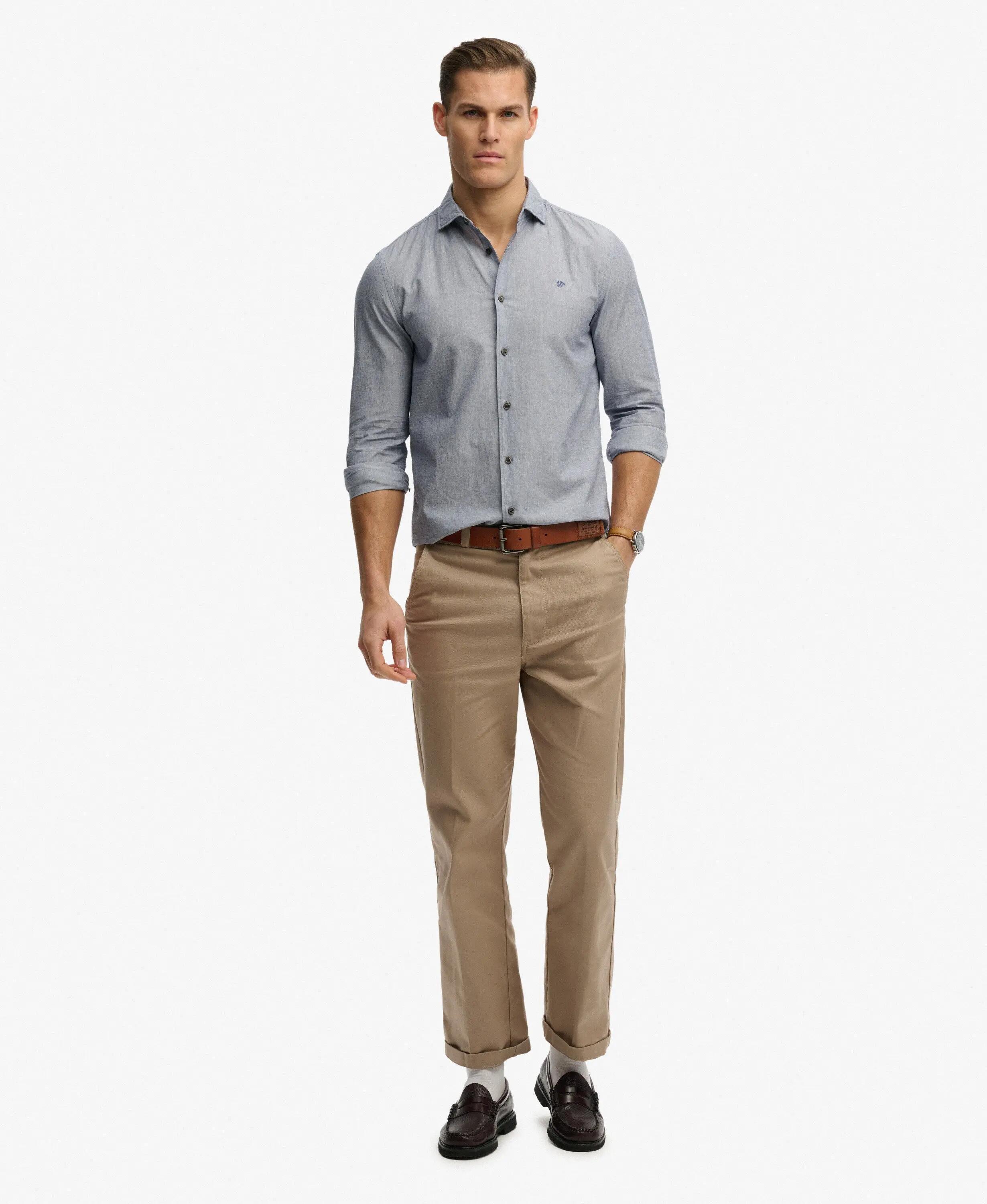 superdry Camicia Cut Away Poplin manica lunga in cotone biologico 3/5