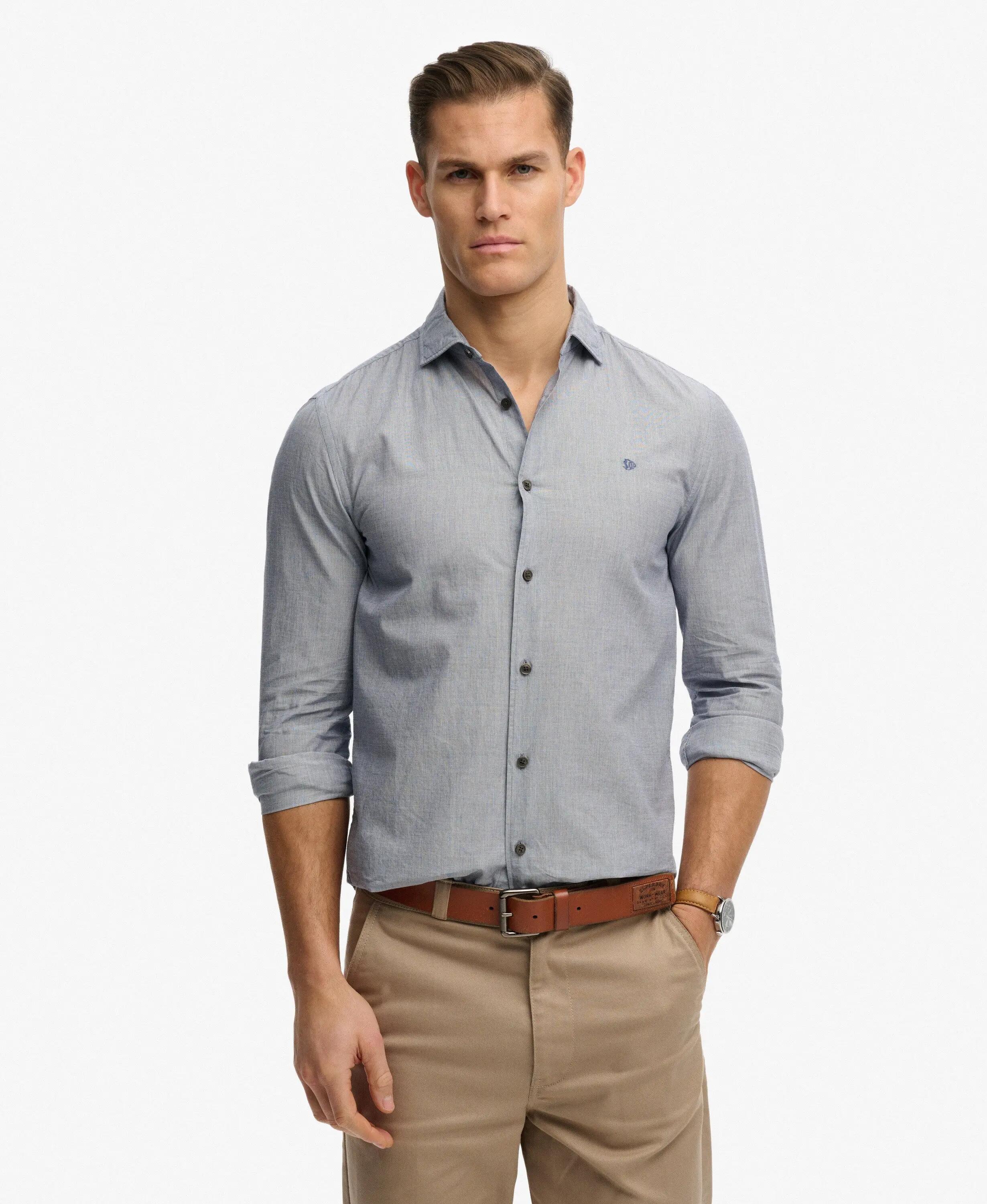 superdry Camicia Cut Away Poplin manica lunga in cotone biologico 2/5