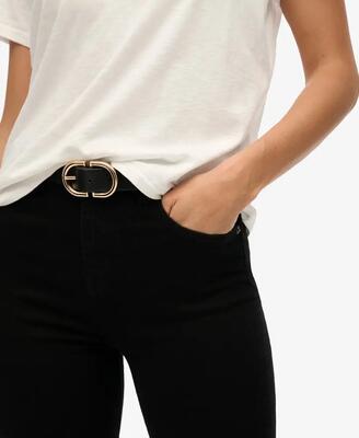 Superdry high rise flare jeans van biologisch katoen, zwart