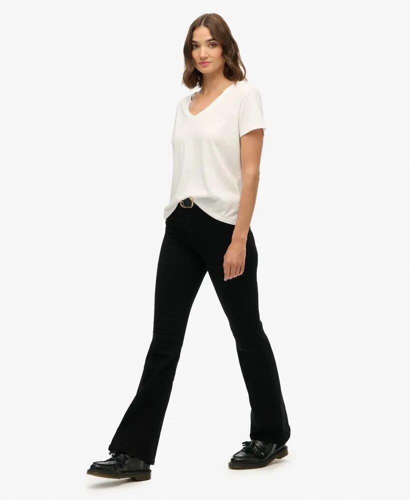 superdry Jeans flare taille haute en coton biologique, noir 5/6