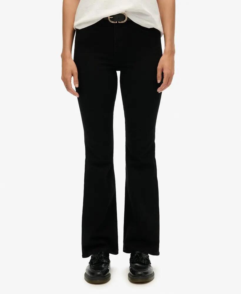 superdry Jeans flare taille haute en coton biologique, noir 3/6
