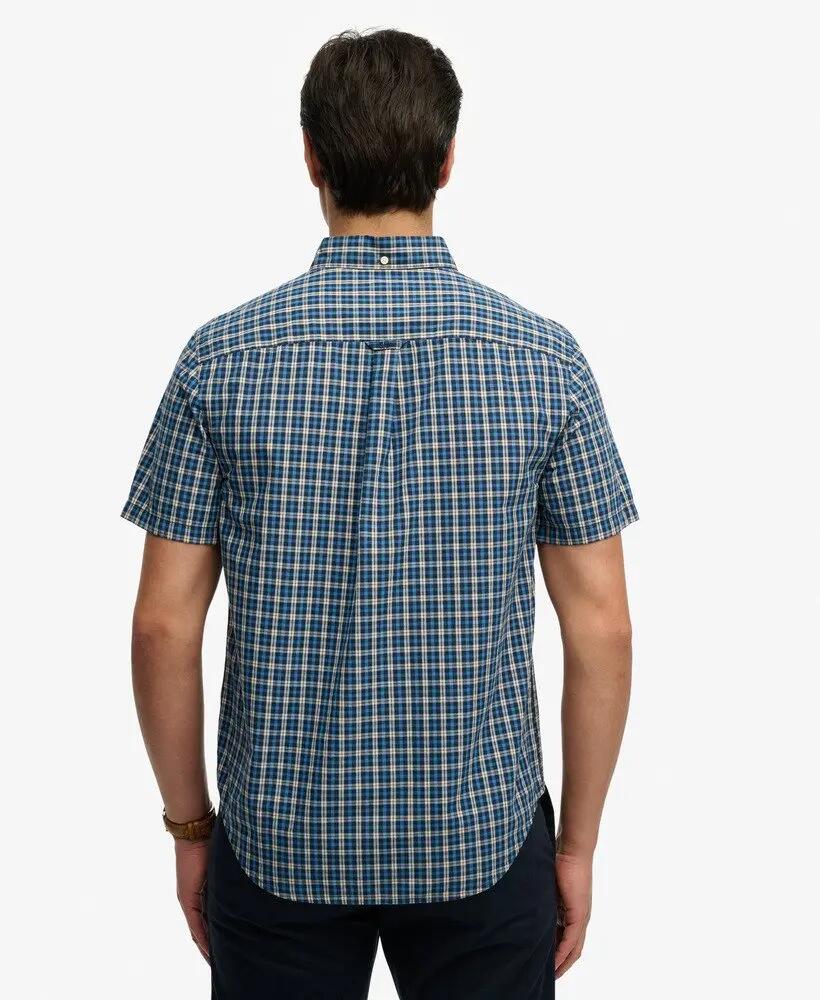 superdry Preppy Poplin Korte Mouw Overhemd van biologisch katoen – Quays Navy 5/5