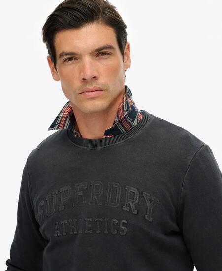 superdry Bluza Athletic Embossed z organicznej bawełny – Jet Black