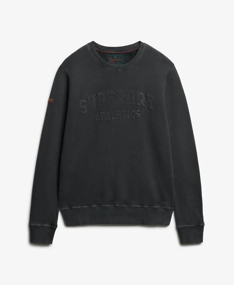 superdry Athletic Embossed Sweater van biologisch katoen – Jet Black 6/6