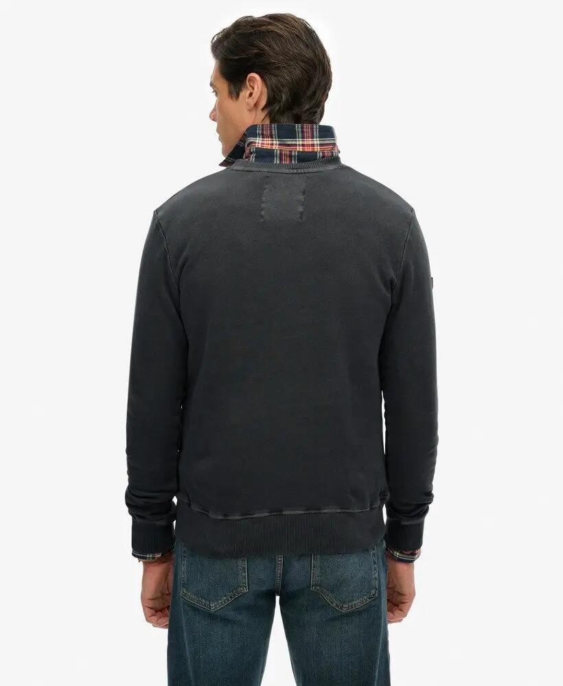 superdry Athletic Embossed Sweater van biologisch katoen – Jet Black 5/6