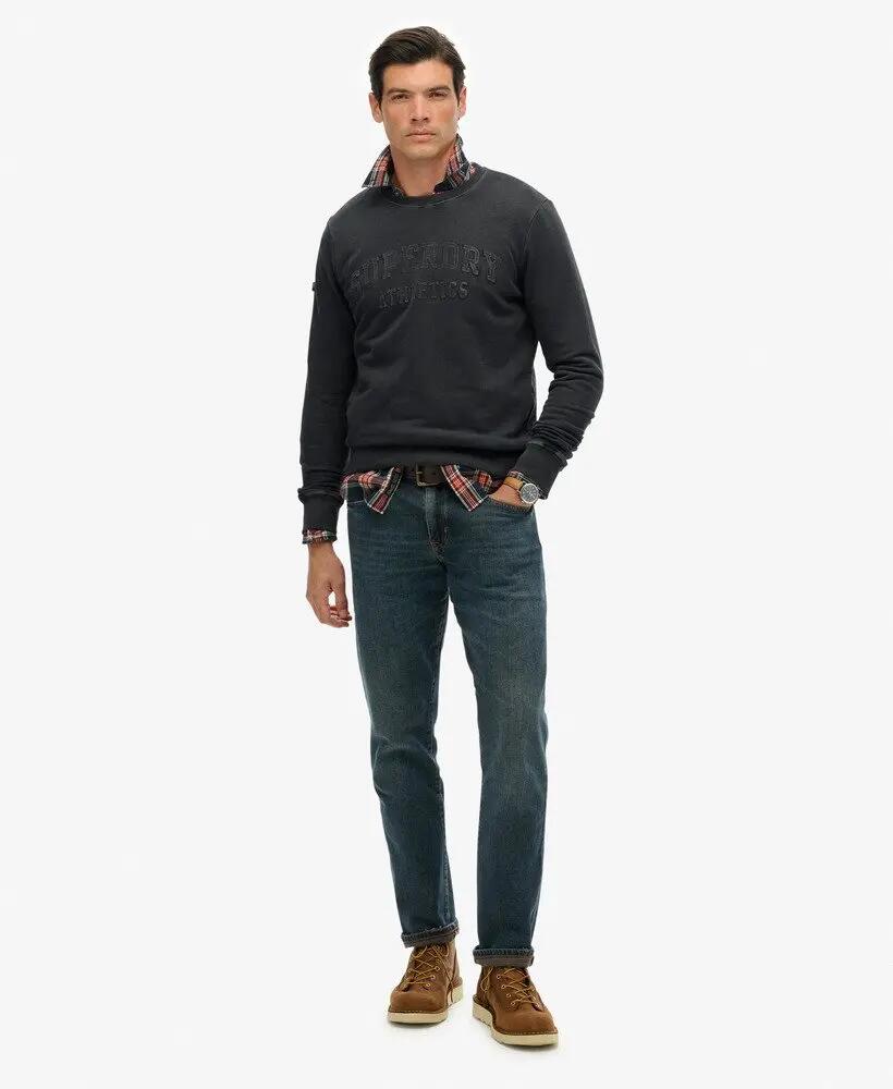 superdry Athletic Embossed Sweater van biologisch katoen – Jet Black 4/6