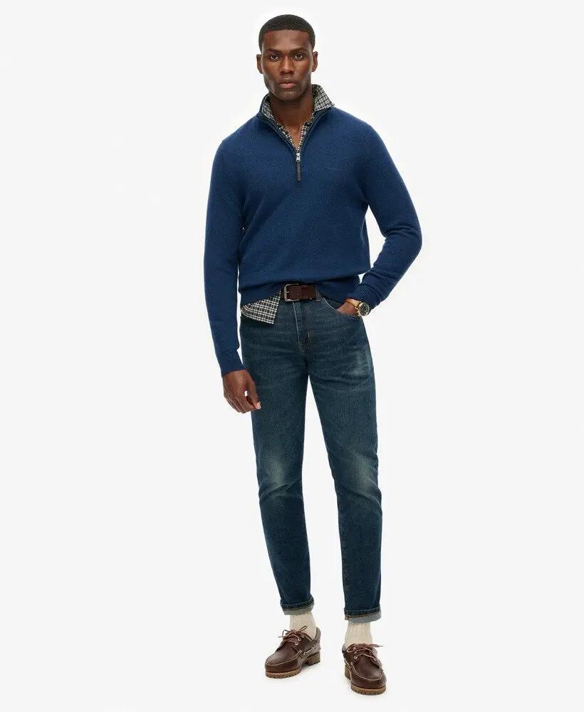 superdry Wool Blend Half Zip Jumper – Camisola meio fecho em mistura de lã 3/6