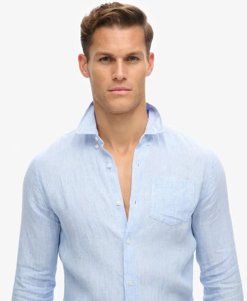 superdry Camisa de linho com botões em algodão orgânico 2/7