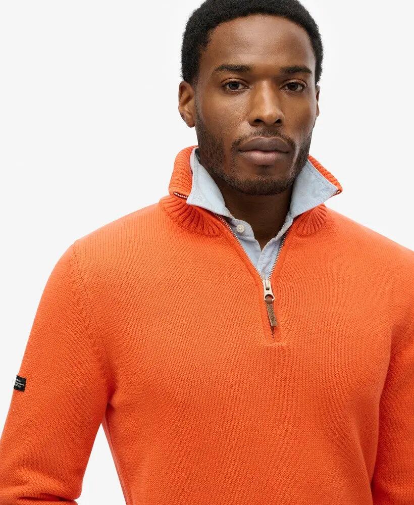 superdry Pull demi-fermeture éclair en coton bio slim 3/6