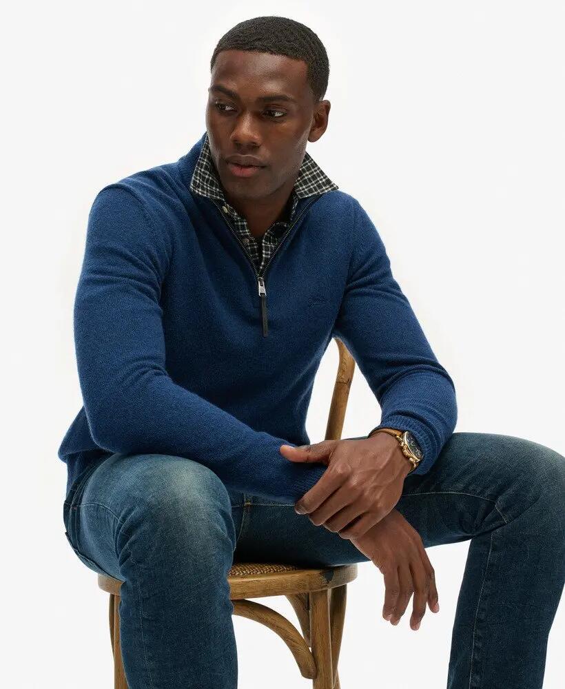 superdry Wool Blend Half Zip Jumper – Camisola meio fecho em mistura de lã 2/6