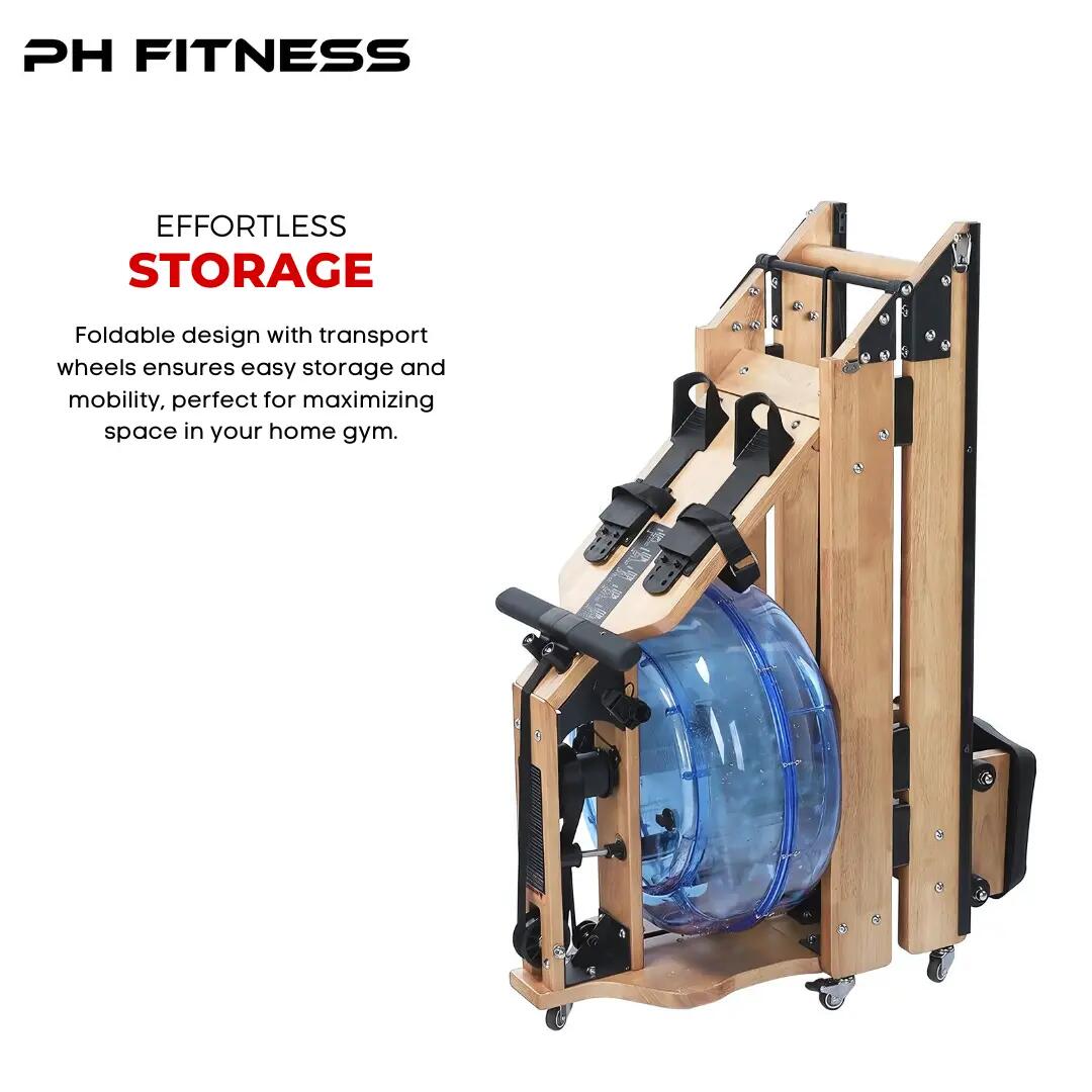 PH Fitness Vogatore in legno pieghevole – Resistenza ad acqua 6/8