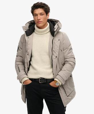 Superdry city padded parka jacket – gewatteerde parka stone dark grey