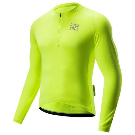 Herren Langarm-Radtrikot atmungsaktiv mit 3 Rückentaschen