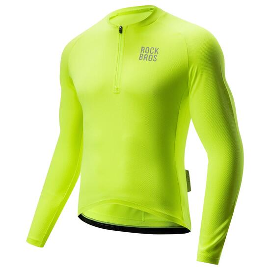 Herren Langarm-Radtrikot atmungsaktiv mit 3 Rückentaschen