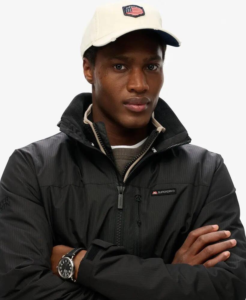 superdry Non Hood Logo Windbreaker Jas - JET BLACK 3/5