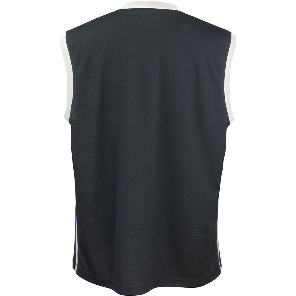 Mens Basketball Quick Dry Sleeveless Top (Black / White) 2/3