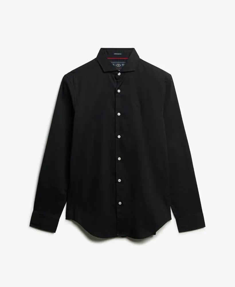 superdry Chemise Classique Tailored manches longues en coton noir 7/7