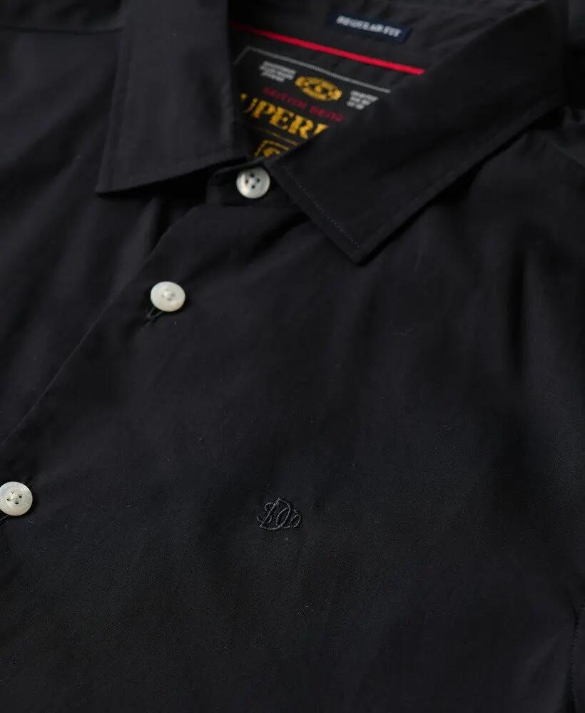 superdry Chemise Classique Tailored manches longues en coton noir 6/7