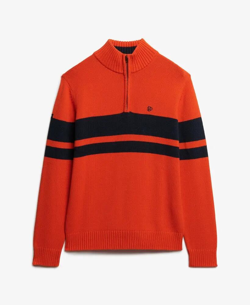 superdry Camisola às riscas com meio fecho em algodão biológico 6/6