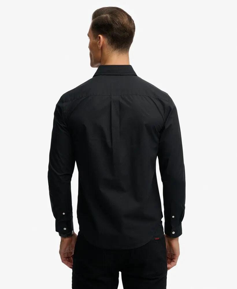 superdry Chemise Classique Tailored manches longues en coton noir 5/7