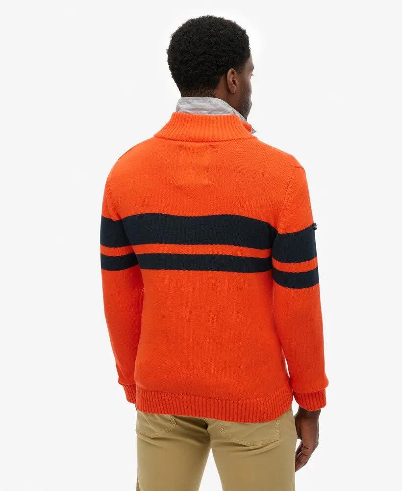 superdry Camisola às riscas com meio fecho em algodão biológico 5/6