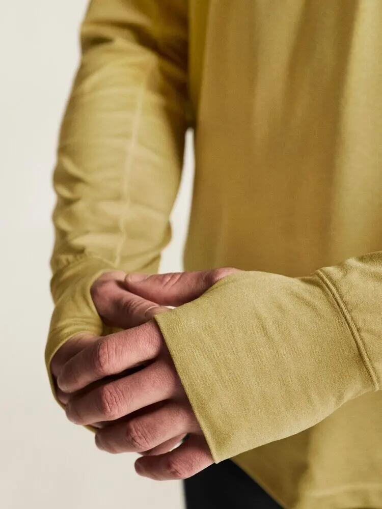 craft Flow HZ LS M t-shirt gola alta com fecho Khaki Melange 7/7