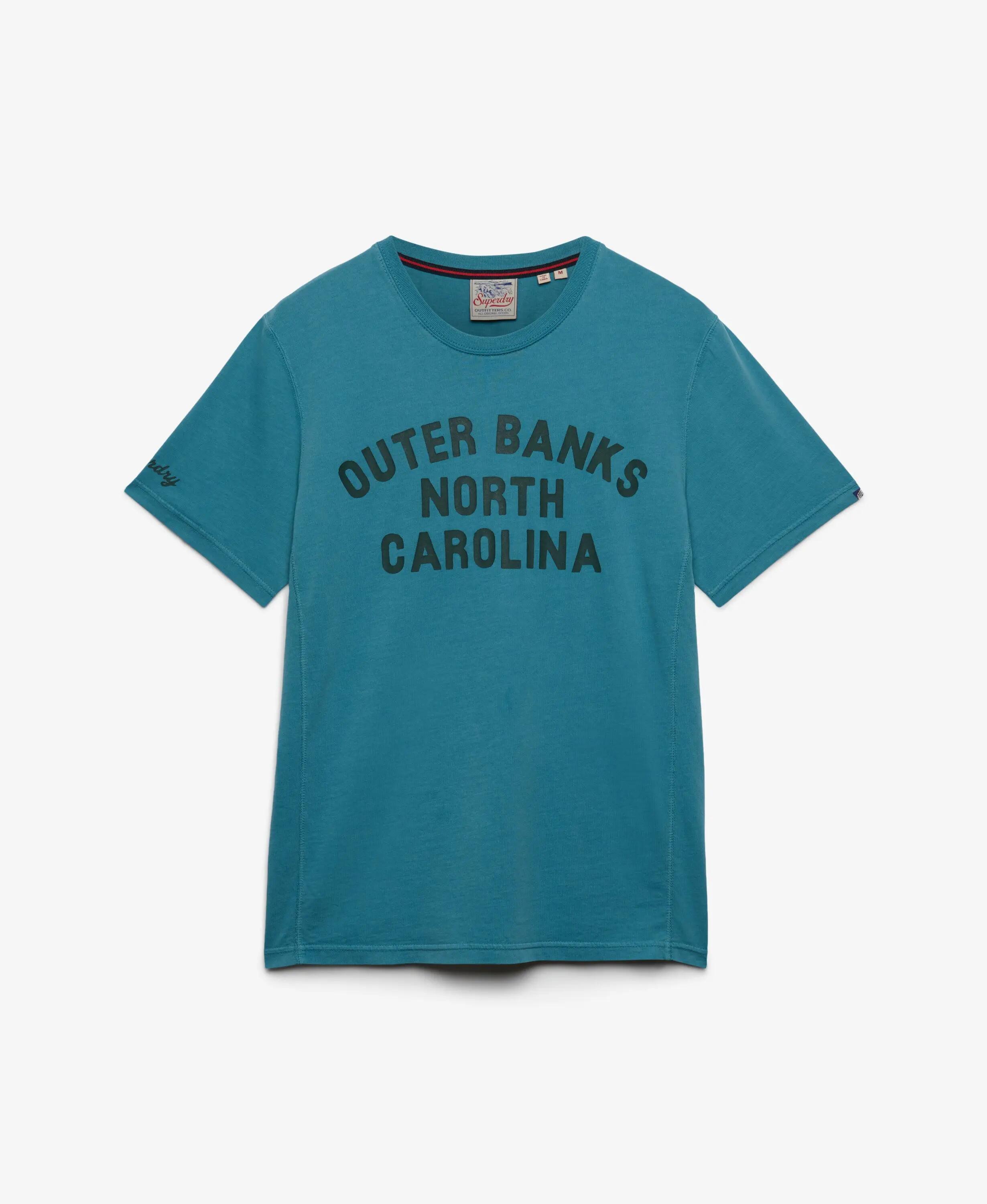 superdry Outdoor Type T-Shirt in cotone biologico — Relaxed Fit, Larkspur Blue 7/7