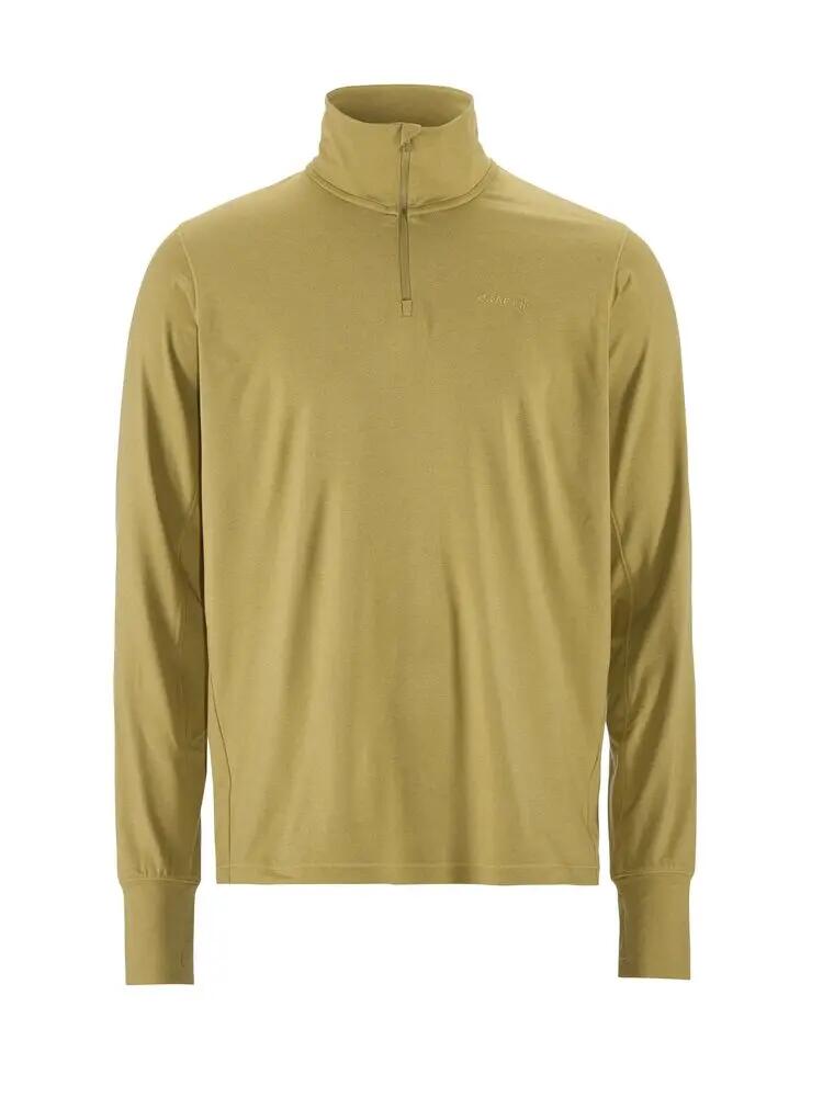 craft Flow HZ LS M t-shirt gola alta com fecho Khaki Melange 2/7