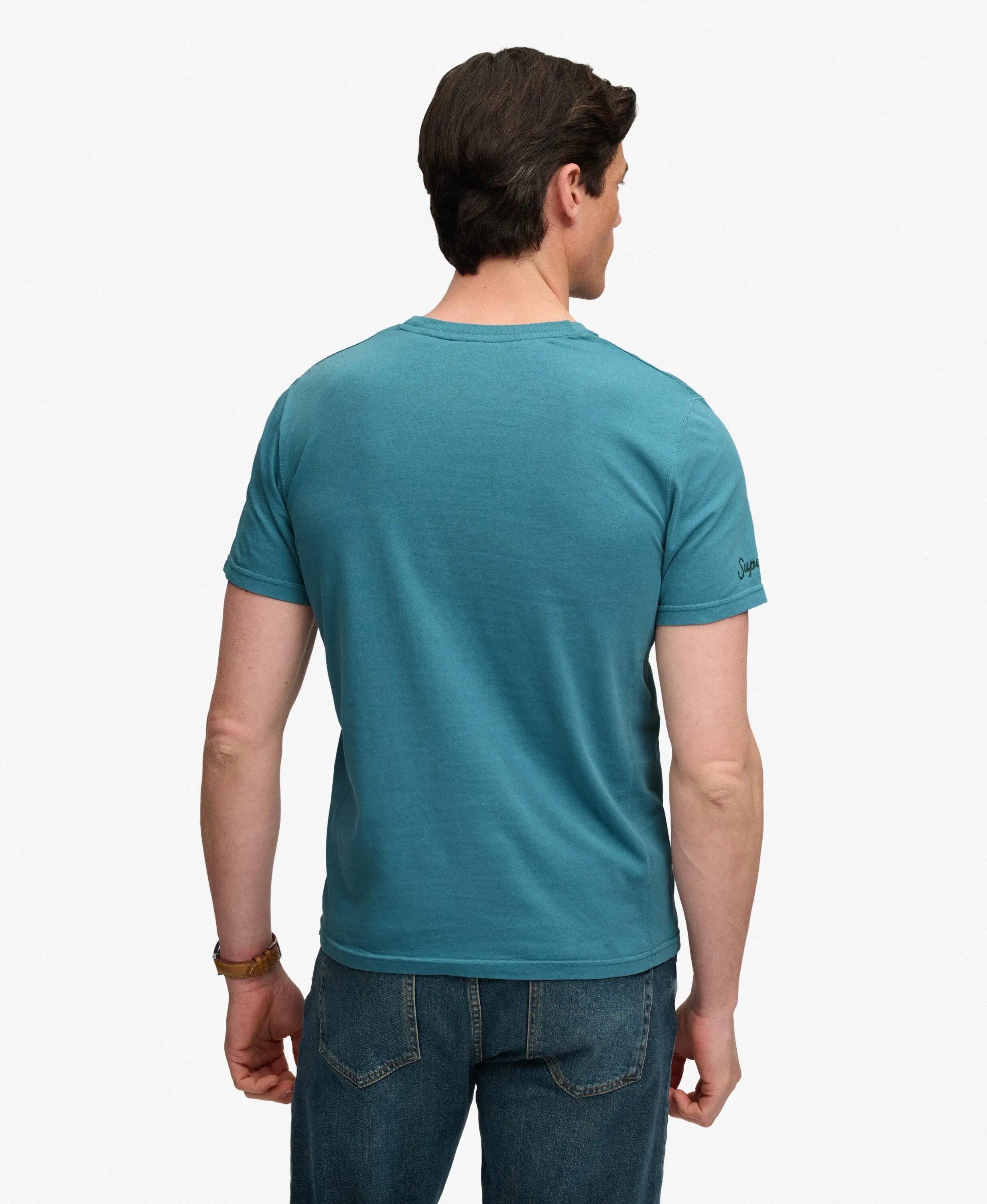 superdry Outdoor Type T-Shirt in cotone biologico — Relaxed Fit, Larkspur Blue 5/7