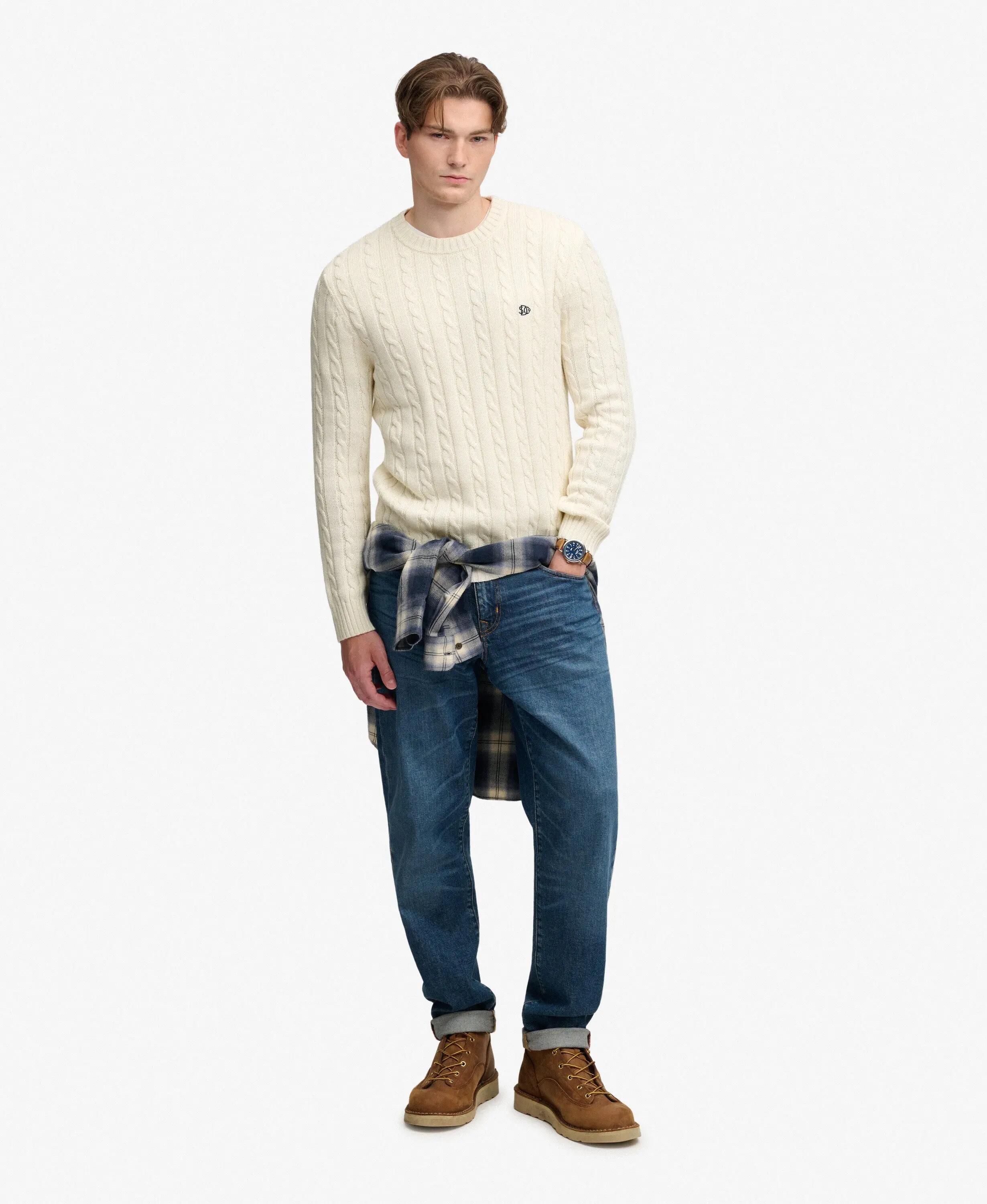 superdry Camisola em malha de algodão com tranças – corte relaxed 3/7