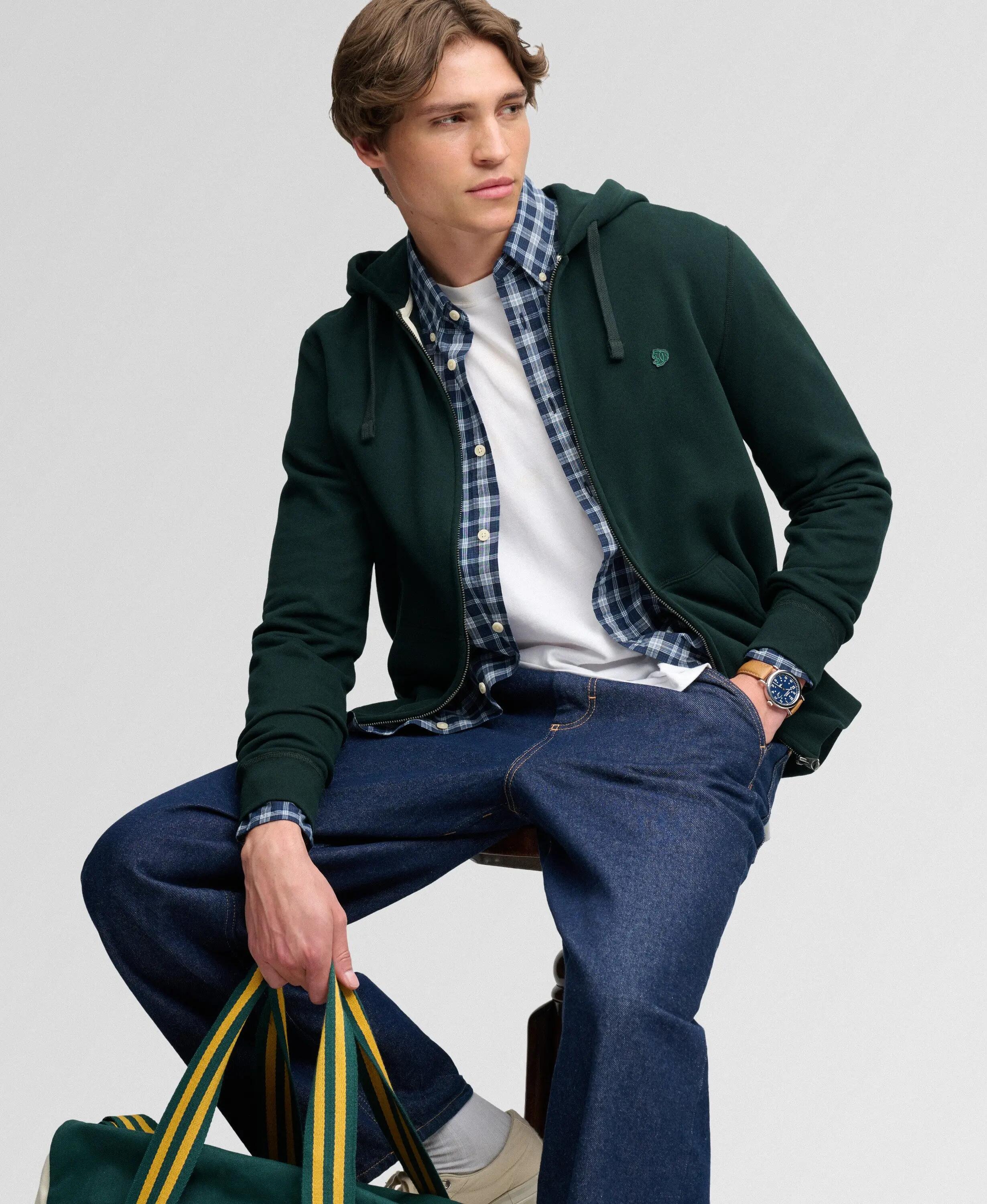 superdry Essential SD Co Logo Zip Hoodie – hoodie com fecho em algodão reciclado 3/7