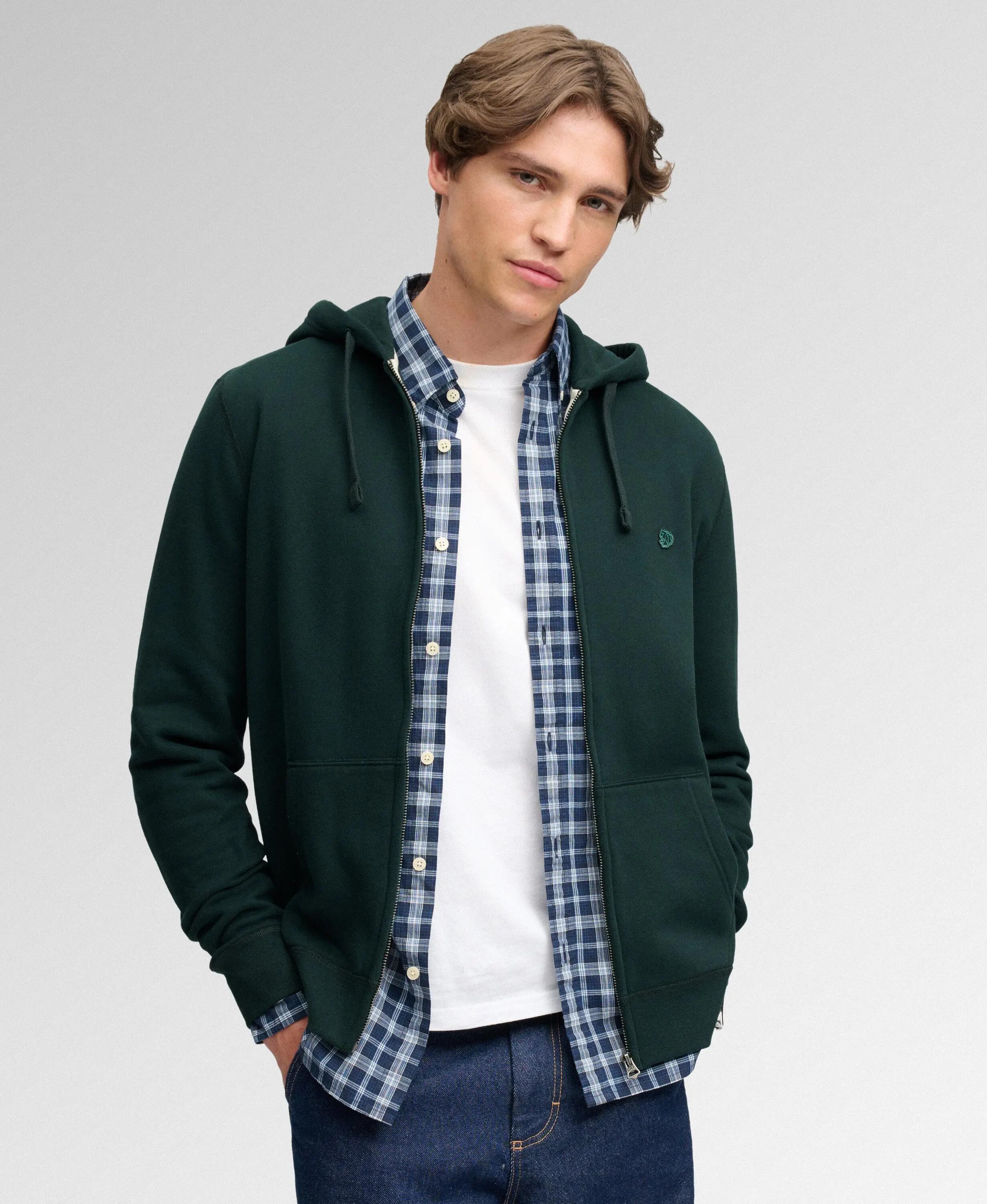 superdry Essential SD Co Logo Zip Hoodie – hoodie com fecho em algodão reciclado 2/7