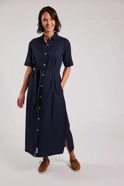 sebago Lyocell Dress - Vestido camisa em lyocell, azul-marinho 1/7