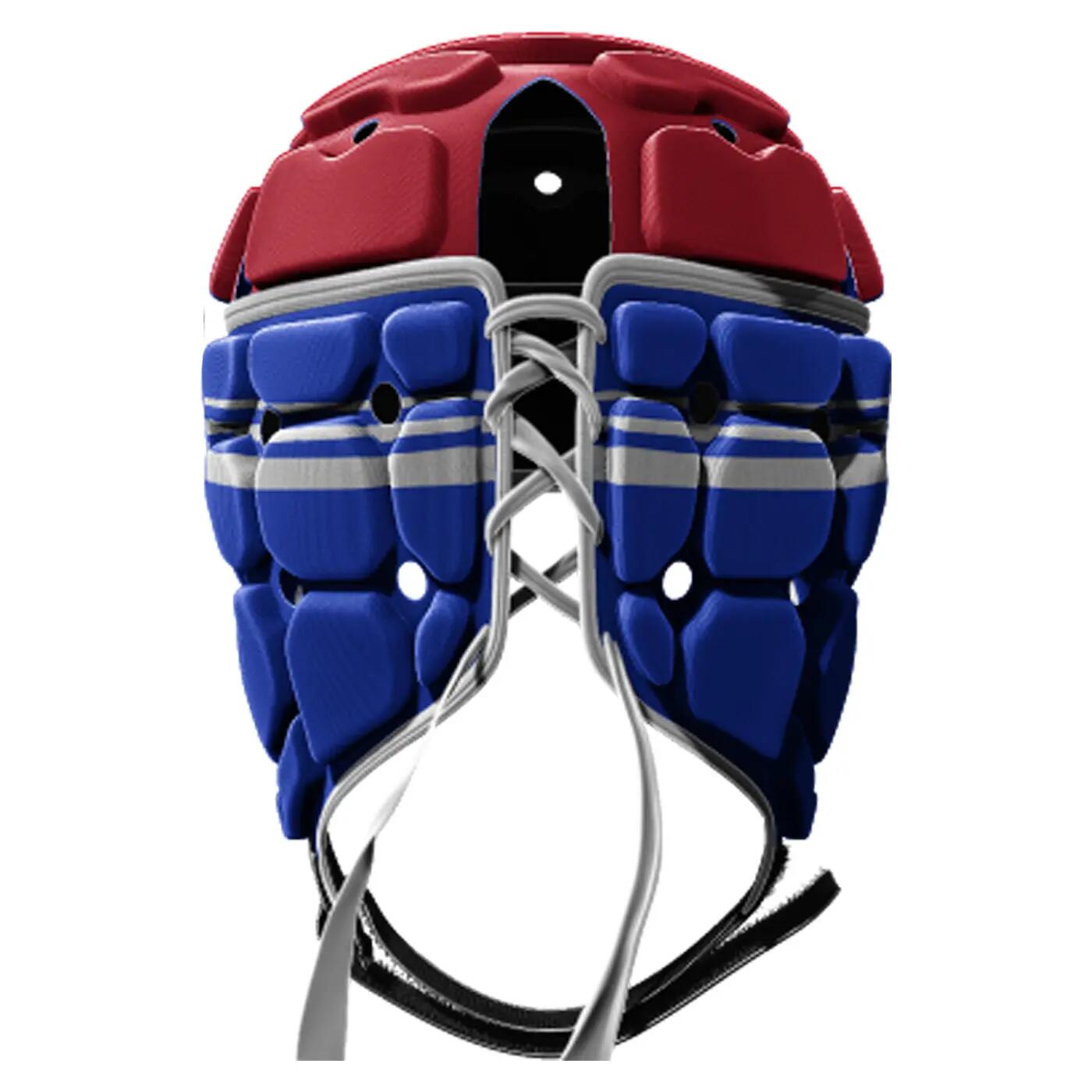 Casco da rugby Impact V2 Brumby blu royal e rosso 2/3