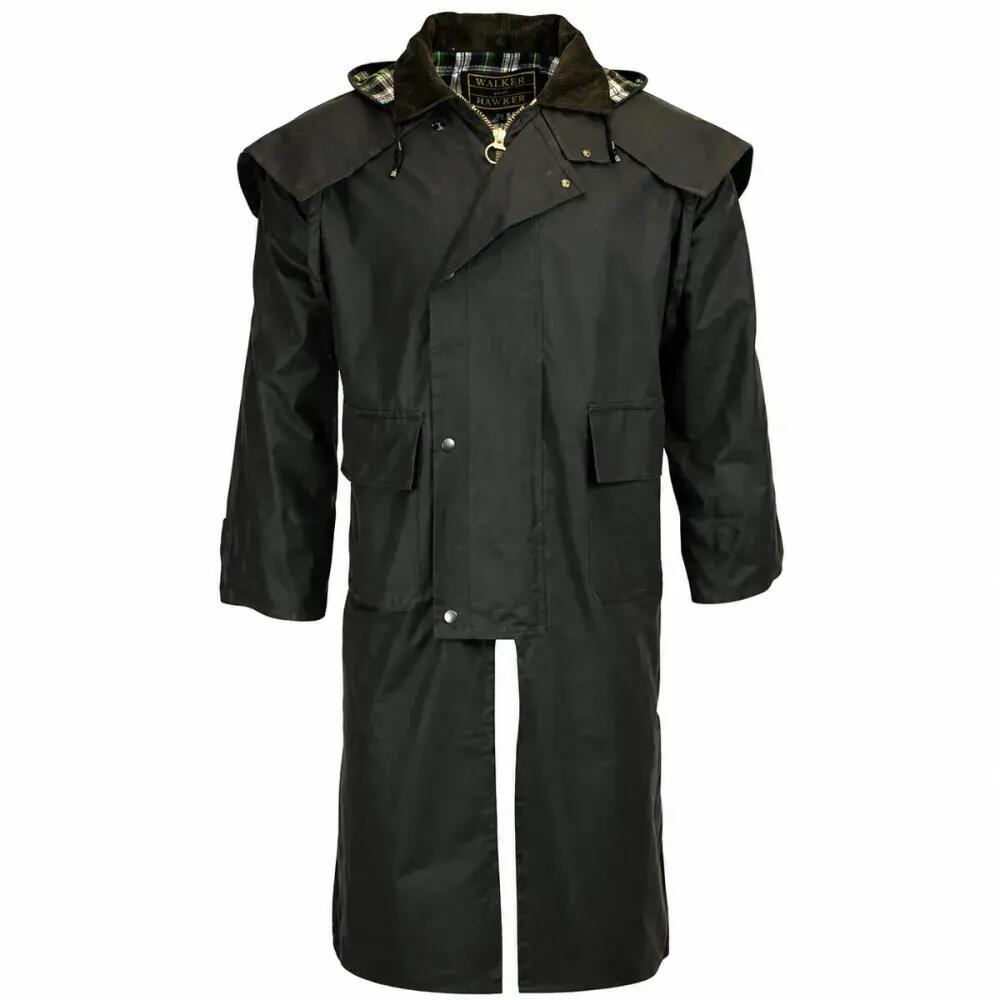 Manteau long Walker and Hawkes Waxstock Vert 3/5