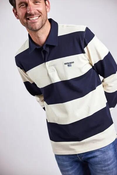 sebago Gabe Rugger — Heren T-shirt van katoen, NAVY 2/3