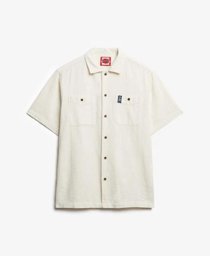 superdry Koszula teksturowana z krótkim rękawem The Merchant Store – Off White 6/6