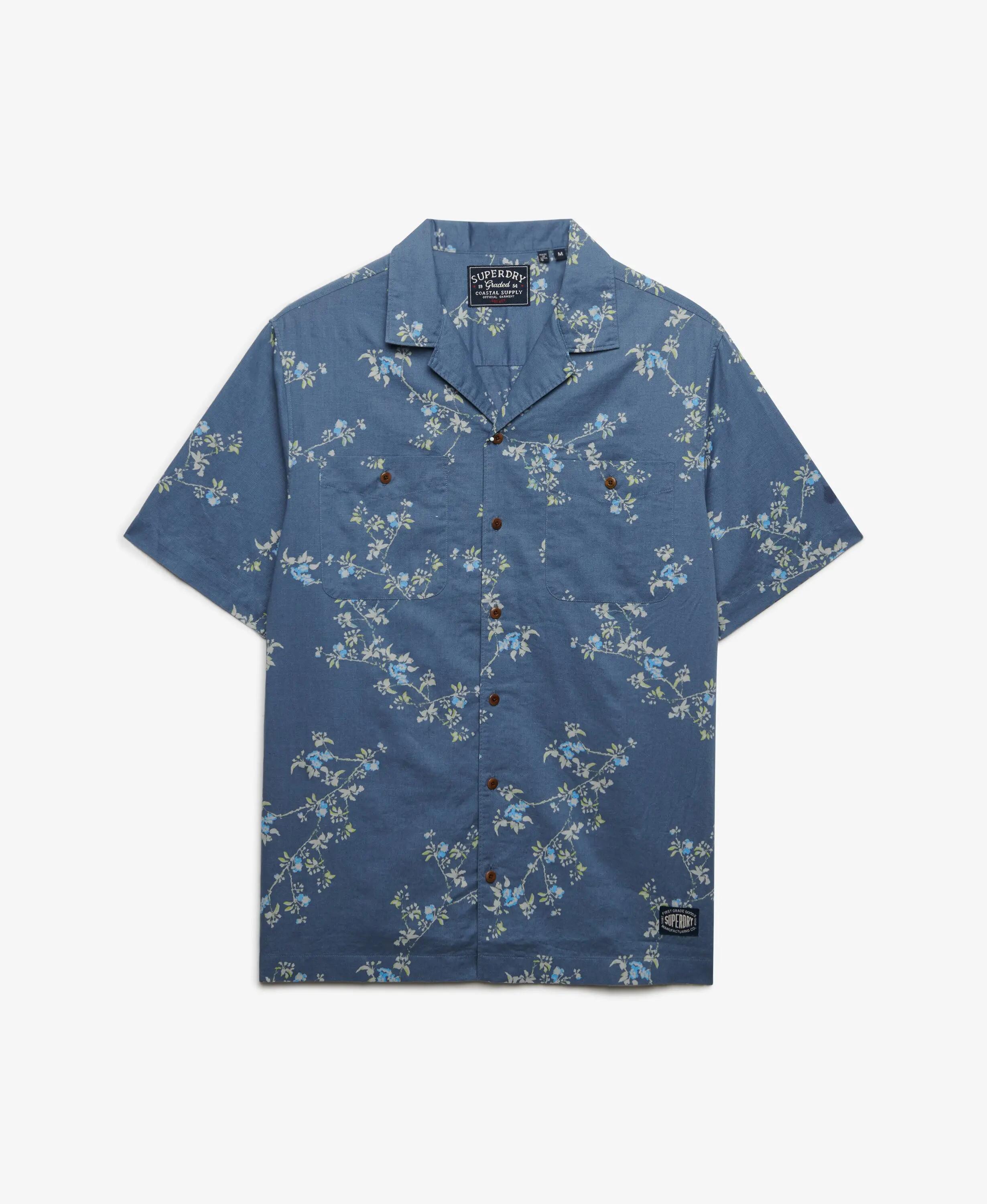 superdry Camisa de praia estampada manga curta algodão-linho 6/6