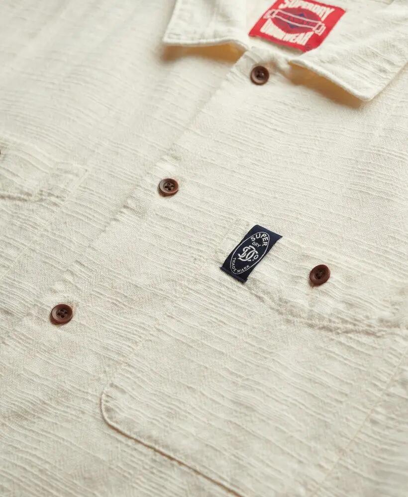 superdry Koszula teksturowana z krótkim rękawem The Merchant Store – Off White 5/6