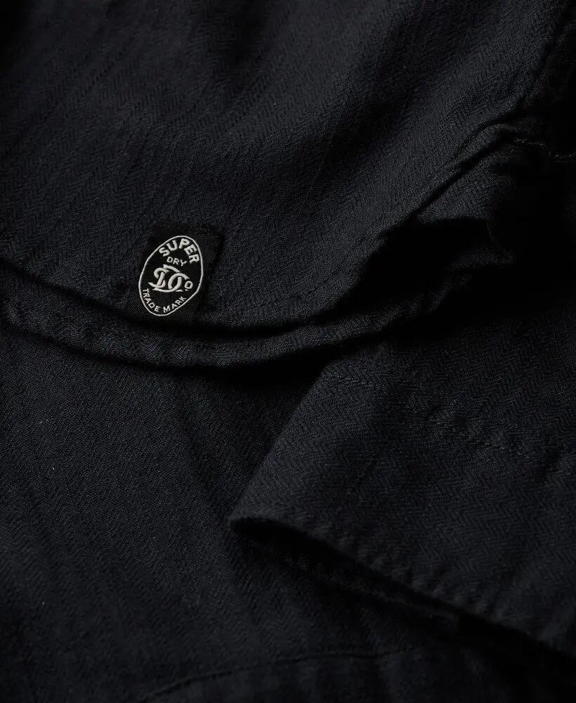 superdry Chemise The Merchant Store - Ranch en coton-lin noir 6/6