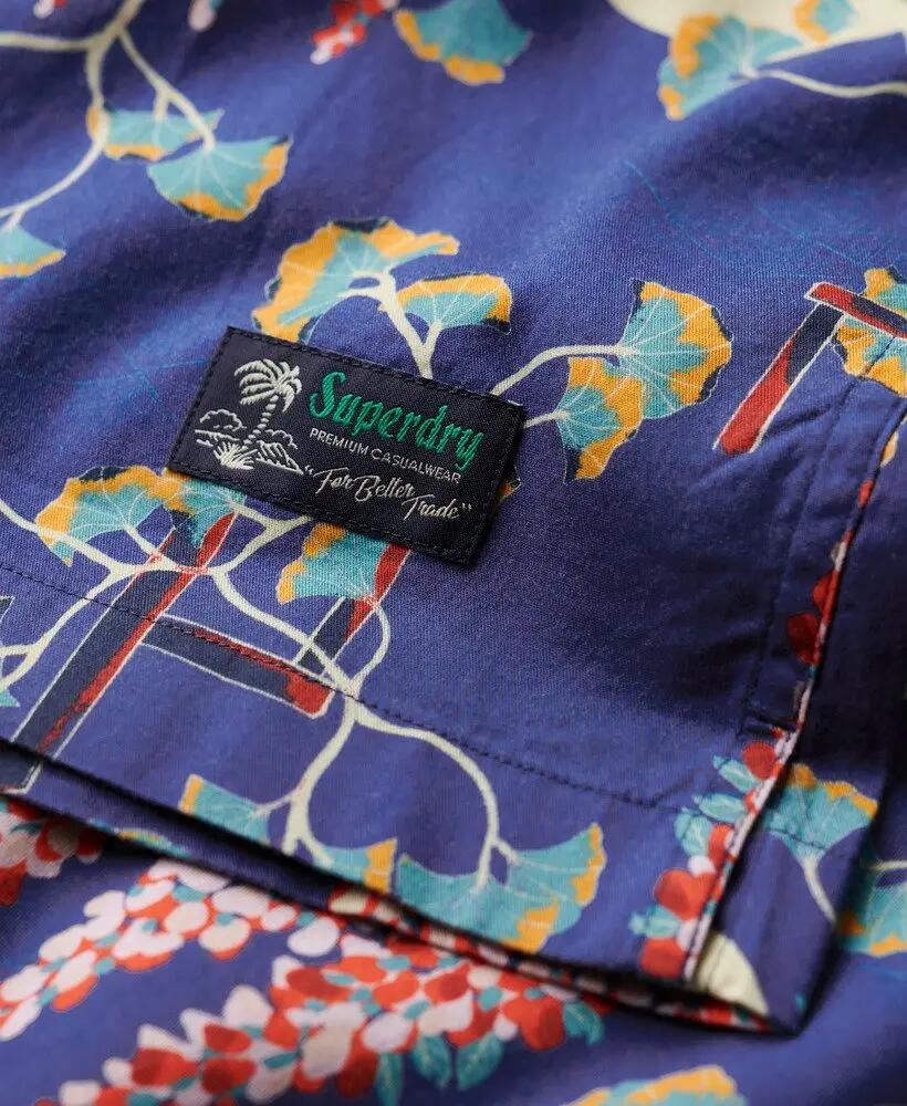 superdry Camicia Hawaiian in cotone-modal WISTERIA BLUE 6/7