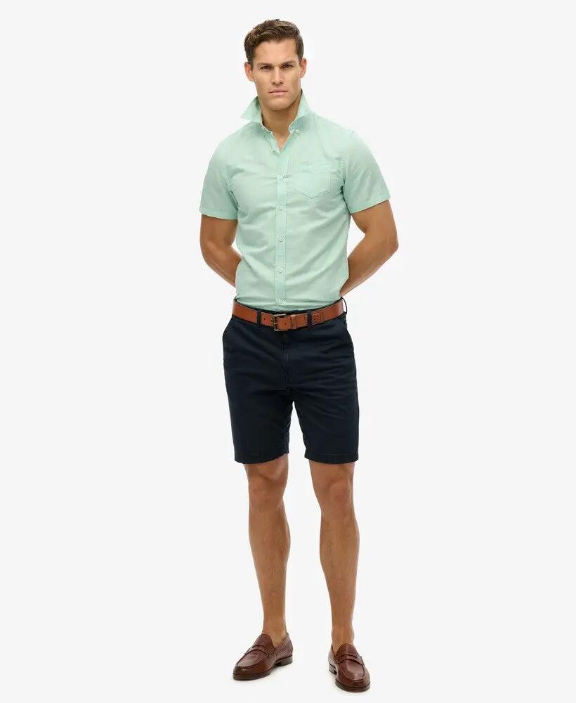 superdry Korte mouwen overhemd katoen-linnen Sea Foam Green 2/6