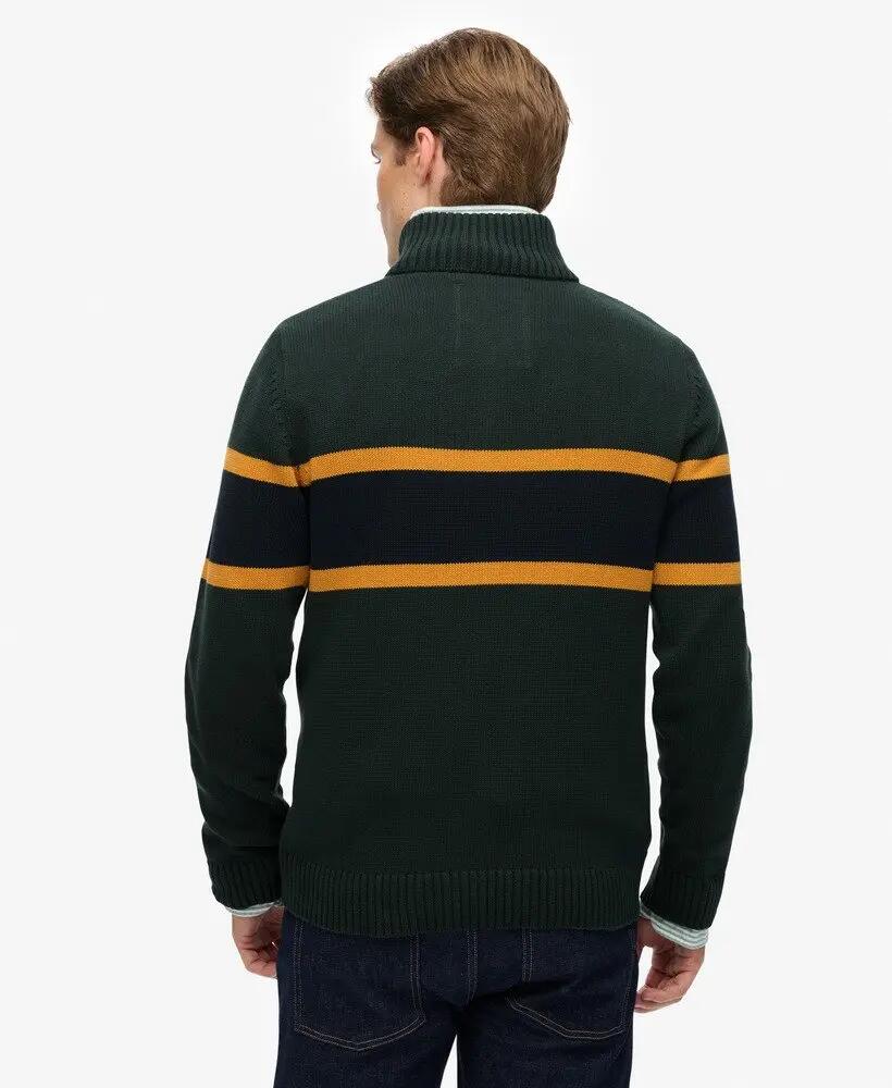 superdry Cotton Stripe Half Zip Knit – camisola slim com meio fecho 5/6