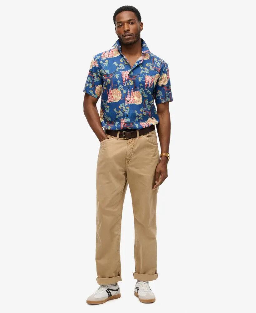 superdry Camicia Hawaiian in cotone-modal WISTERIA BLUE 2/7