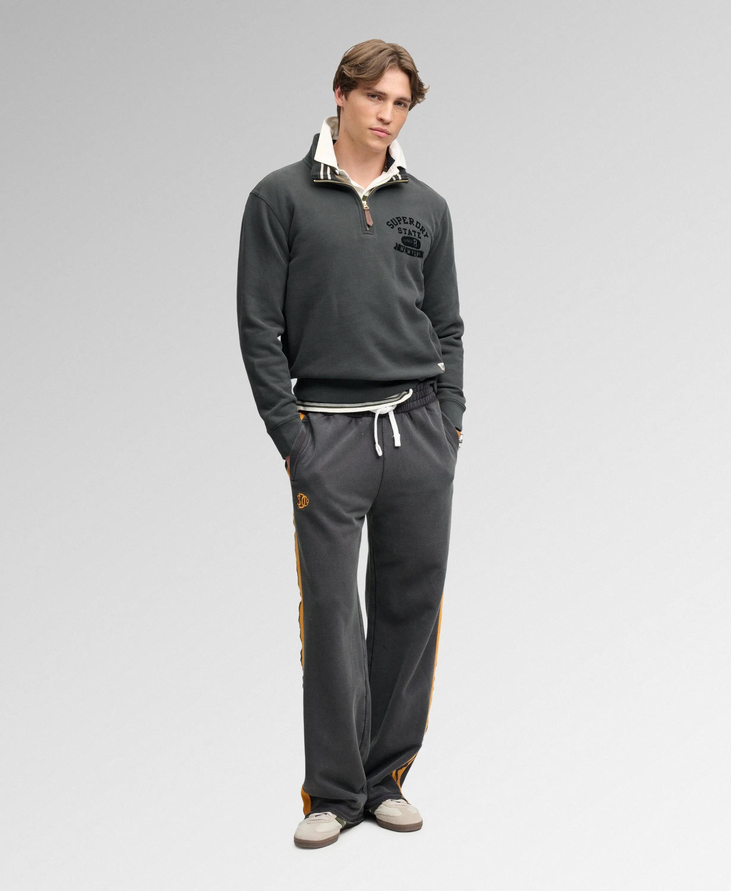 superdry Tonal Half Zip Sweatshirt in Washed Black 4/7