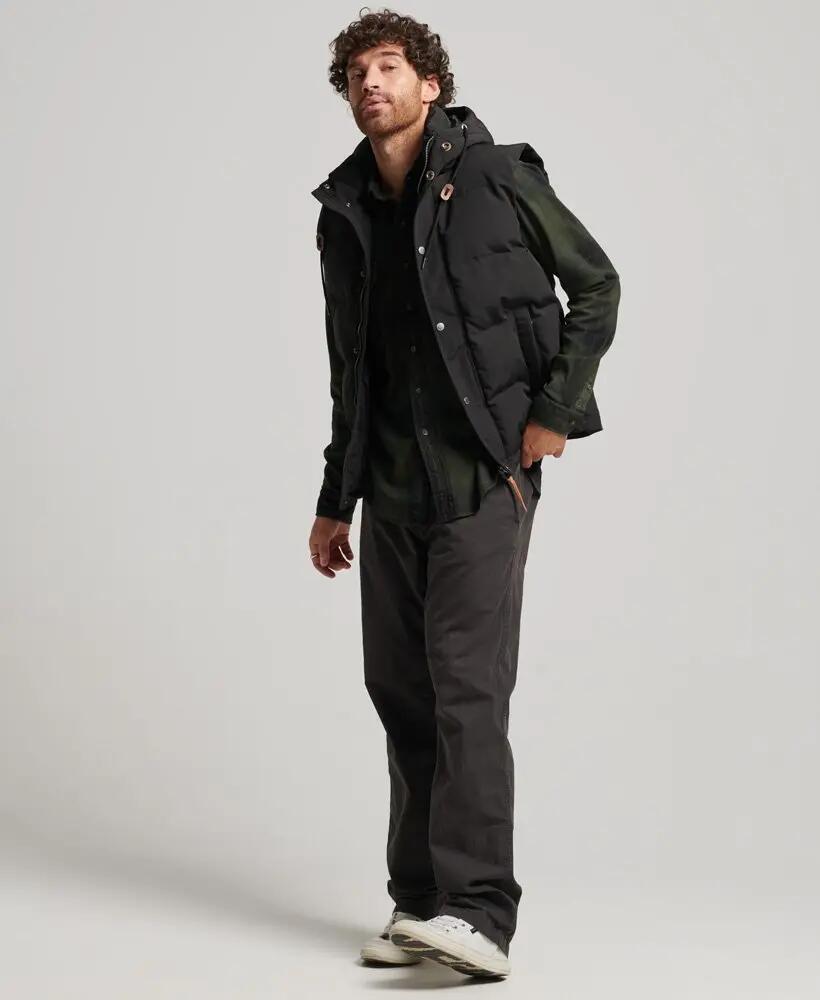 superdry Everest Hooded Puffer Gilet – Preto, capuz ajustável 4/5