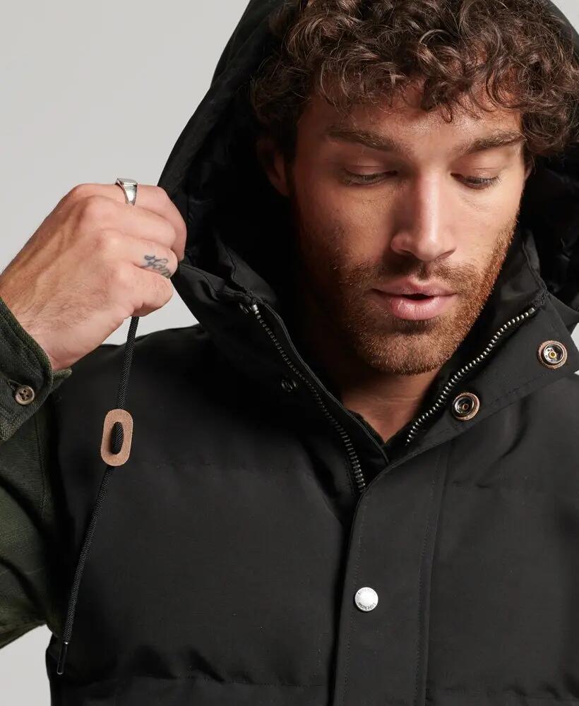 superdry Everest Hooded Puffer Gilet – Preto, capuz ajustável 3/5